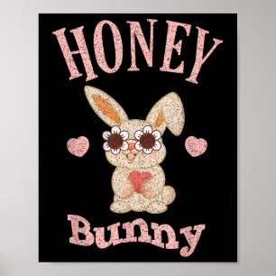 Poster Honey Bunny Retro Pâques mignonne Rabbit Femmes Fi