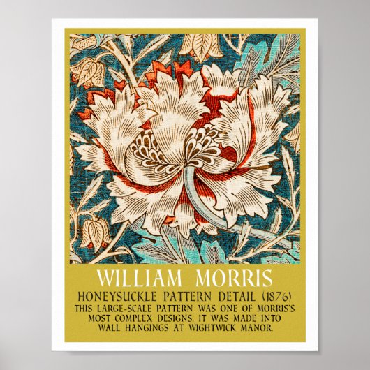 Poster Honeysuckle Pattern - Design of William Morris (Devant)