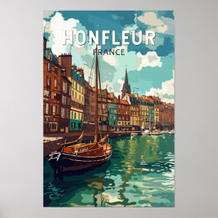 Poster Honfleur France Voyage Art Rétro
