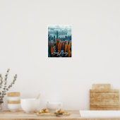 Poster Hong Kong Chine Skyline Top View (Cuisine)