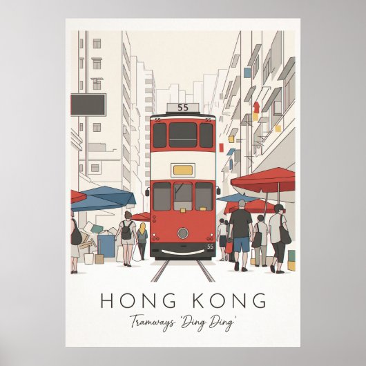 POSTER HONG KONG – DING DING TRAM (Devant)
