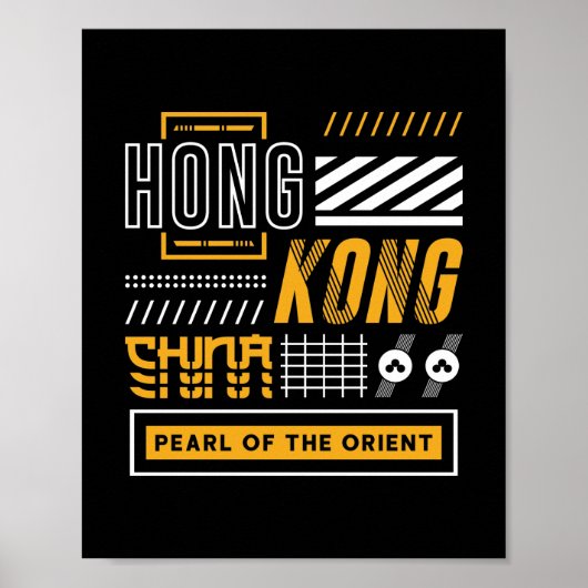 Poster Hong Kong Perle de l'Orient Design de Voyage Moder (Devant)