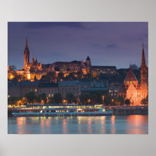 Poster HONGRIE, Budapest : Castle Hill, église calviniste