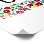Poster hongrie nom du symbole du pays texte motif folklor (Coin)