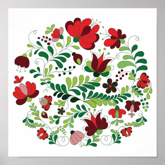 Poster Hongrois franc Matyo rouge et vert (Devant)