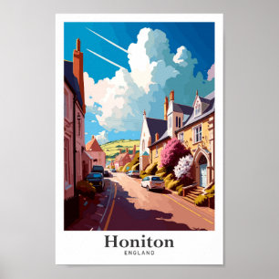 Poster Honiton Angleterre Art Vintage voyage Portrait