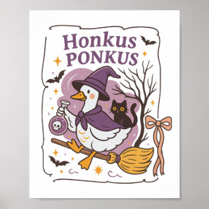 Poster Honkus Ponkus Goose Halloween Witch Goose Silly Go