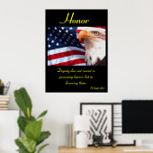 Poster Honneur célèbre la sagesse sous la fierté de l'aig (Bureau à domicile)