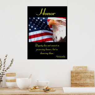 Poster Honneur célèbre la sagesse sous la fierté de l'aig