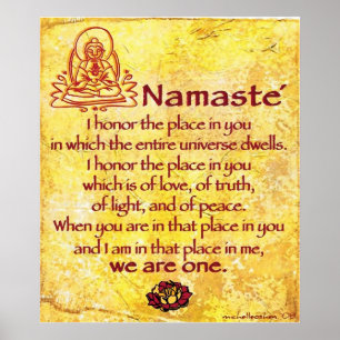 Poster Honneur de Namaste I vous nous avons un ans