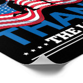 Poster Honneur Le Fallen Merci Le Drapeau Vivant États-Un (Coin)