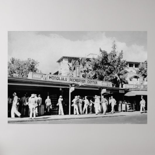 Poster Honolulu, HA - Vue de l'Honolulu (Devant)