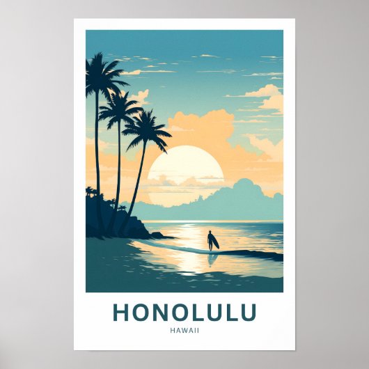 Poster Honolulu Hawaii (Devant)