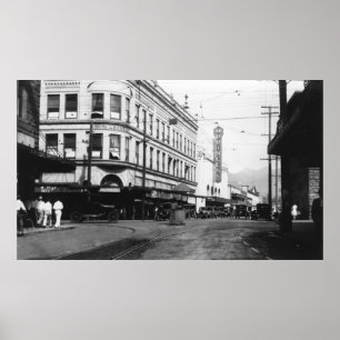 Poster Honolulu, Hawaii City Vue de Fort Street