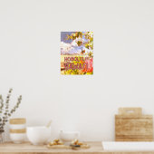 Poster - Honolulu Hawaii met Hibiscus (Keuken)