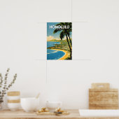 Poster Honolulu Hawaii Nostalgic Travel Art (Cuisine)