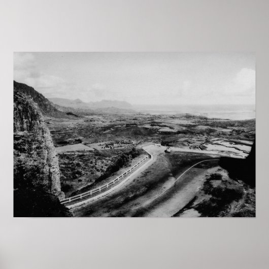 Poster Honolulu, Hawaii - Vue du Pali (Devant)