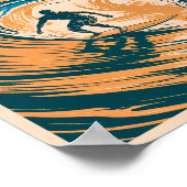 Poster Honolulu North Shore Retro Surfing Hawaii Waves (Coin)