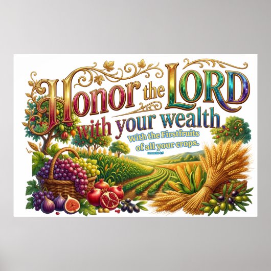 Poster Honor God First With Your Wealth Always (Devant)