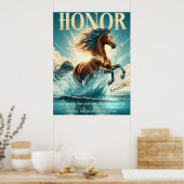 Poster Honorer Les Gallops Grâce À Une Liberté Étincelant (Cuisine)