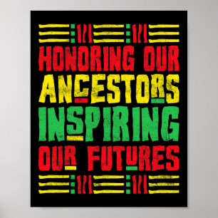 Poster Honorer nos ancêtres Afro-Américains Poing Noir