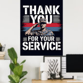 Poster Honorer nos héros Cette Journée des anciens combat (Bureau à domicile)