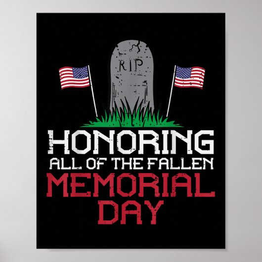 Poster Honorer Toute La Fallen Headstone Memorial Day (Devant)