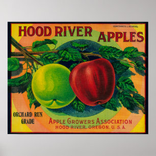 Poster Hood River Apple Crate Label Hood River, OU