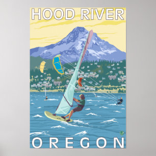 Poster Hood River, ORWind Surfers & Kite Boarders