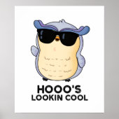 Poster Hooo's Lookin Cool Funny Owl Pun (Devant)