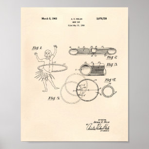 Poster Hoop Toy 1963 Brevet Art Vieux Poivre