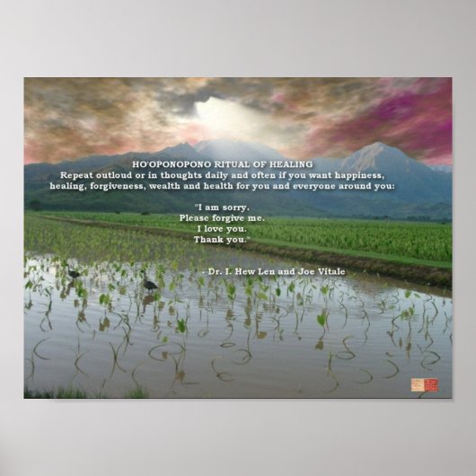 Poster Ho'oponopono Rituel de guérison (Devant)