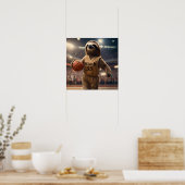Poster Hoops and Hangs : Le Slam Dunking Sloth, (Cuisine)