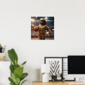 Poster Hoops and Hangs : Le Slam Dunking Sloth, (Bureau à domicile)