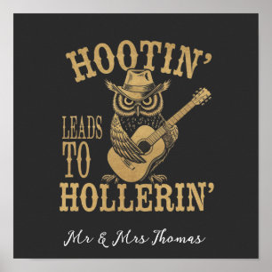 Poster Hootin’ mène à Hollerin’ – Un Hibou Cowboy joueur