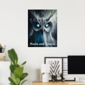 Poster Hoots And Haunts - Halloween Print (Bureau à domicile)