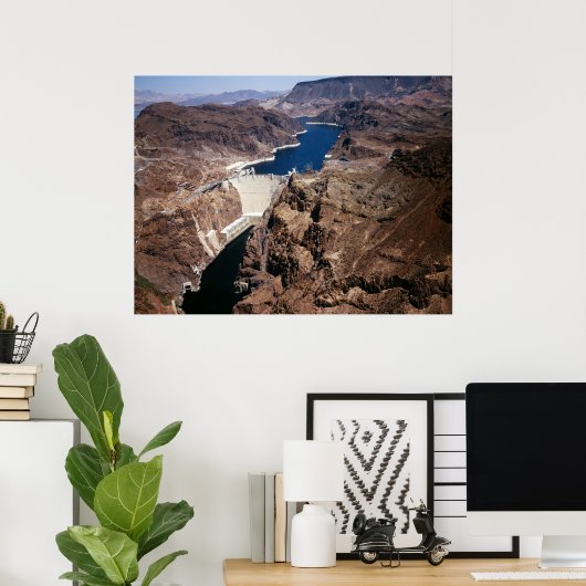 Poster Hoover Dam - vue aérienne (Bureau à domicile)