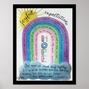 Poster Hope Bible Verse Aquarelle Rainbow Inspiration