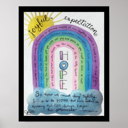 Poster Hope Bible Verse Aquarelle Rainbow Inspiration (Devant)