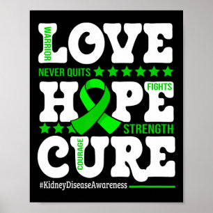 Poster Hope Cure Warrier Kidney Disease Awareness Support