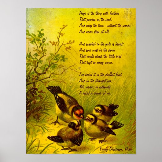 Poster "Hope" d'Emily Dickinson (Devant)