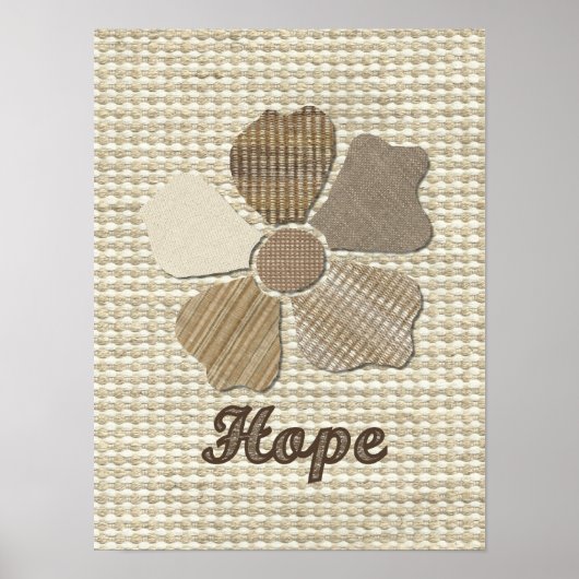 Poster Hope Fabric Flower Collage (Devant)