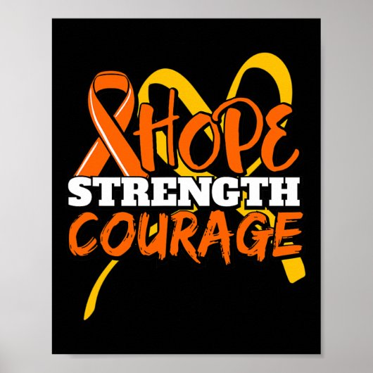 Poster Hope Force Courage Leucémie Cancer Sensibilisation (Devant)