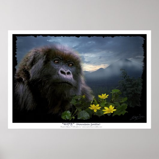 Poster "HOPE" Gorilla de montagne Imprimer (Devant)