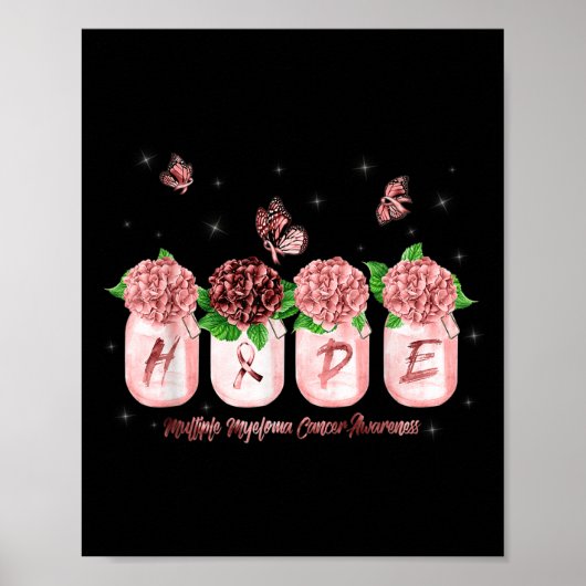 Poster Hope Hydrangea Flower Butterfly Multiple Myeloma C (Devant)