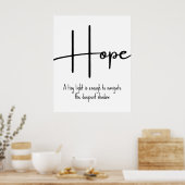 Poster Hope Inspirational Quote Wall Print (Cuisine)