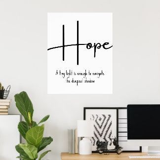 Poster Hope Inspirational Quote Wall Print