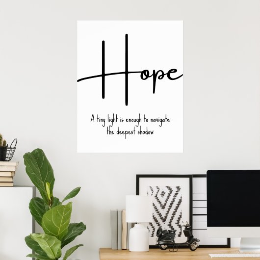 Poster Hope Inspirational Quote Wall Print (Bureau à domicile)