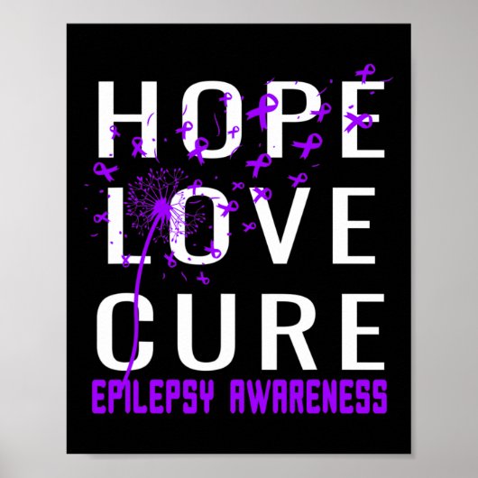 Poster Hope Love Cure Epilepsy Sensibilisation (Devant)