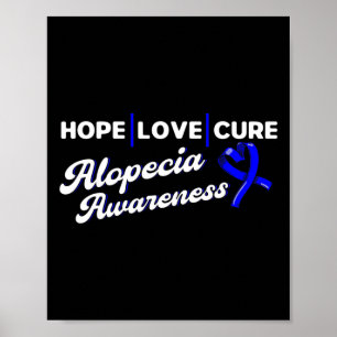 Poster Hope Love Cure Support Alopecia Awareness Ruban